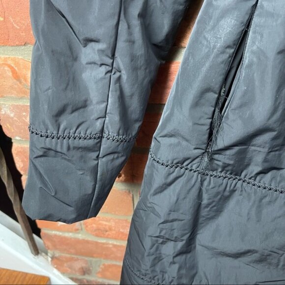 Danier Leather Puffer Nylon Coat Removable Fur Collar Zip Pockets Parka Jacket M - Picture 10 of 16